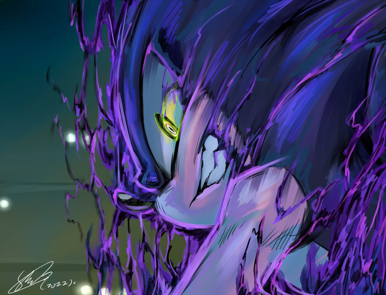 Sonic X Screenshot Redraw - Dark Sonic - By @thephantom245 on Itaku