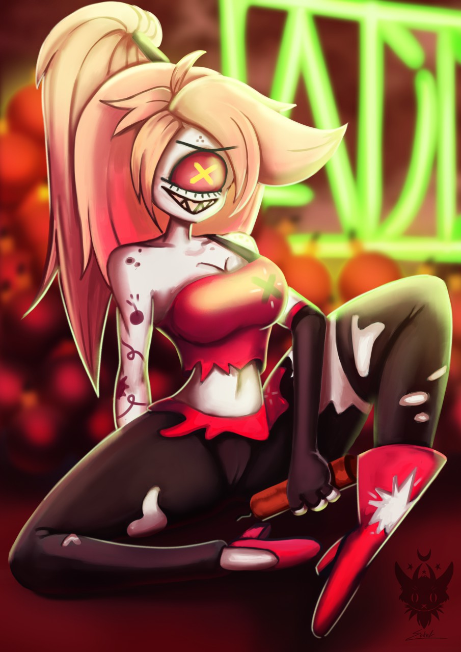 Cherri Bomb -ADDICT- ( Hazbin Hotel ) by Sokol_Draw -- Fur Affinity [dot]  net