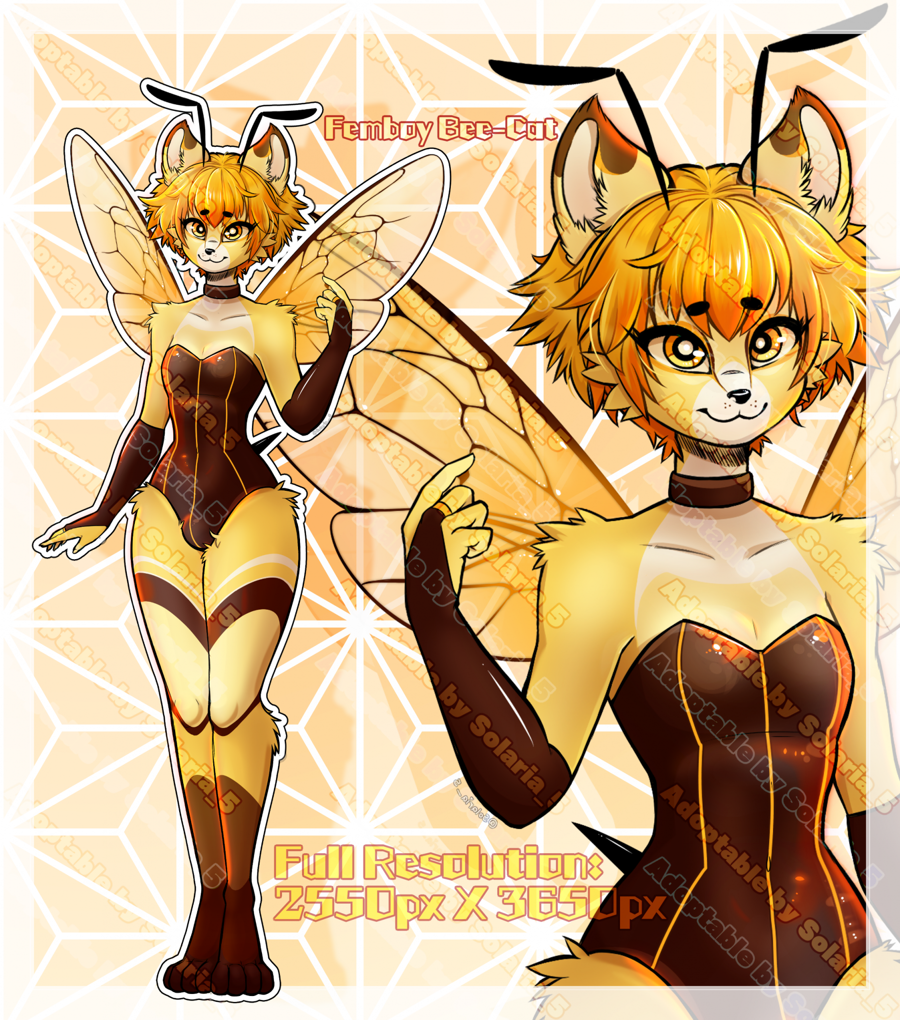 Bee-Cat Femboy · [Closed] by Solaria_5 -- Fur Affinity [dot] net