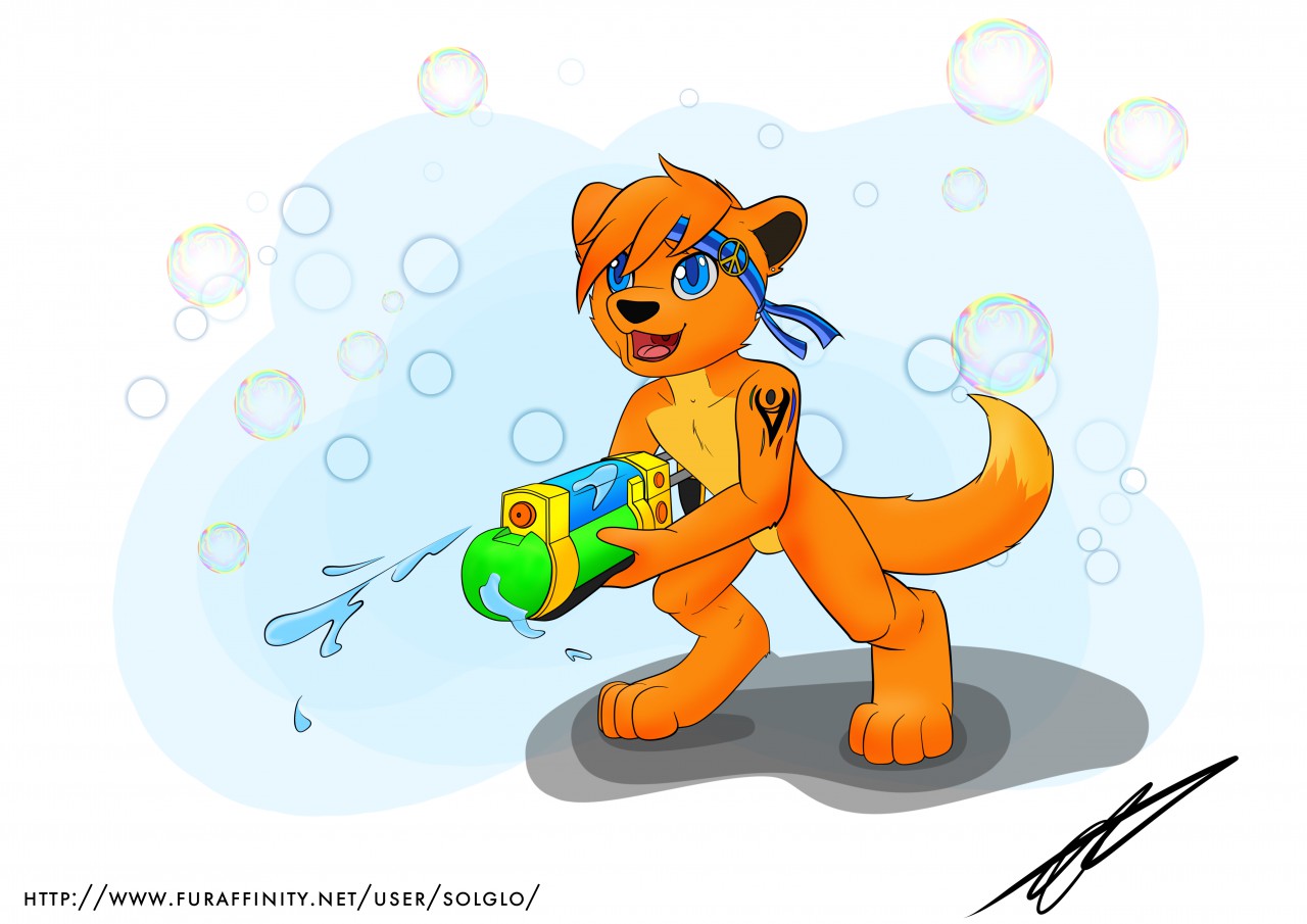 GIF] Water fight! by Solglo -- Fur Affinity [dot] net