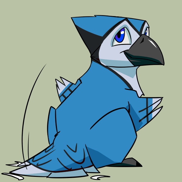Funny and cute bird transparency sticker, Blue Jay. AI Generative. 23574943  PNG