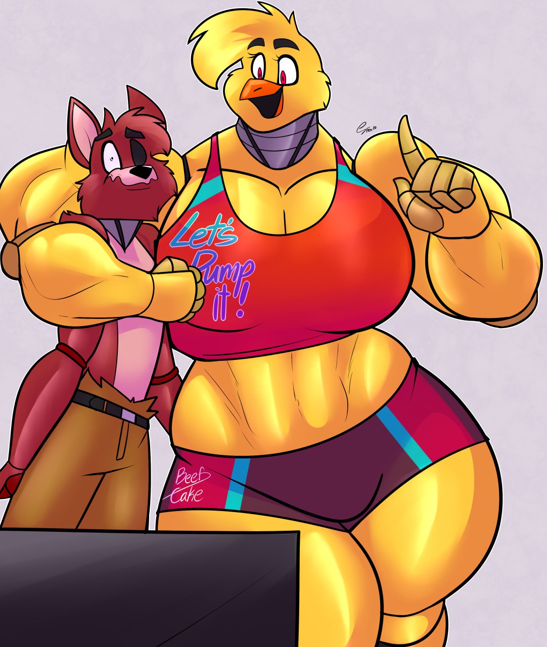 Fanart - Foxy x Chica by SomniumFox -- Fur Affinity [dot] net