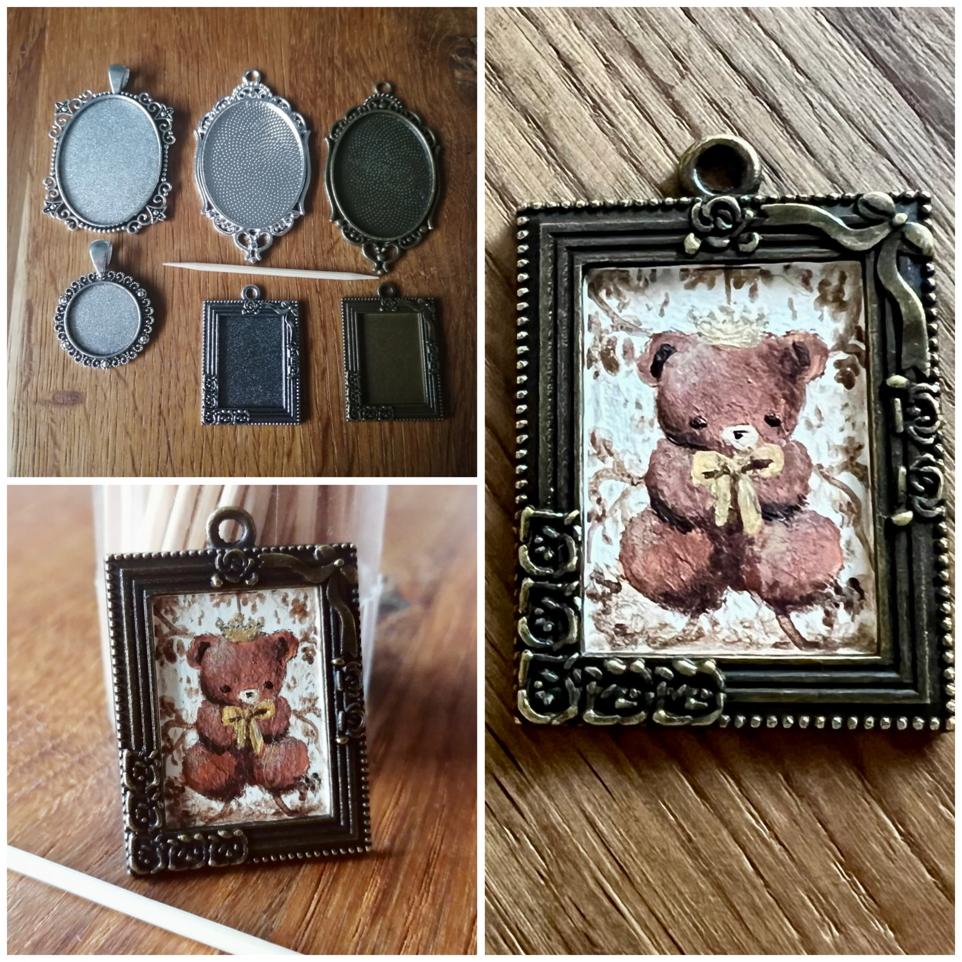 Necklace pendant teddy bear