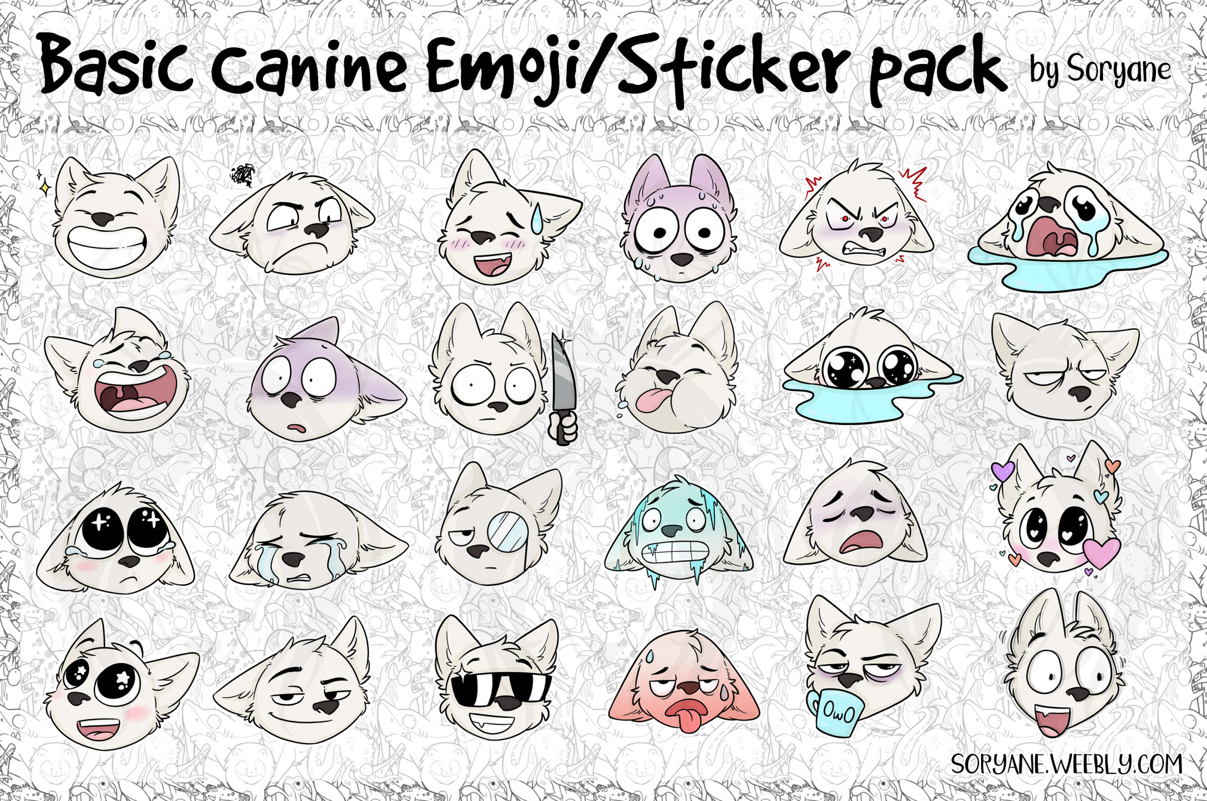 Basic Canine Emoji / Sticker Pack