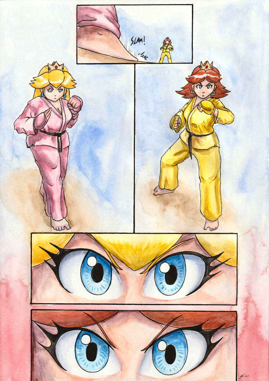 Peach VS Daisy Karate 1 by SoulEaterSaku90 -- Fur Affinity [dot] net