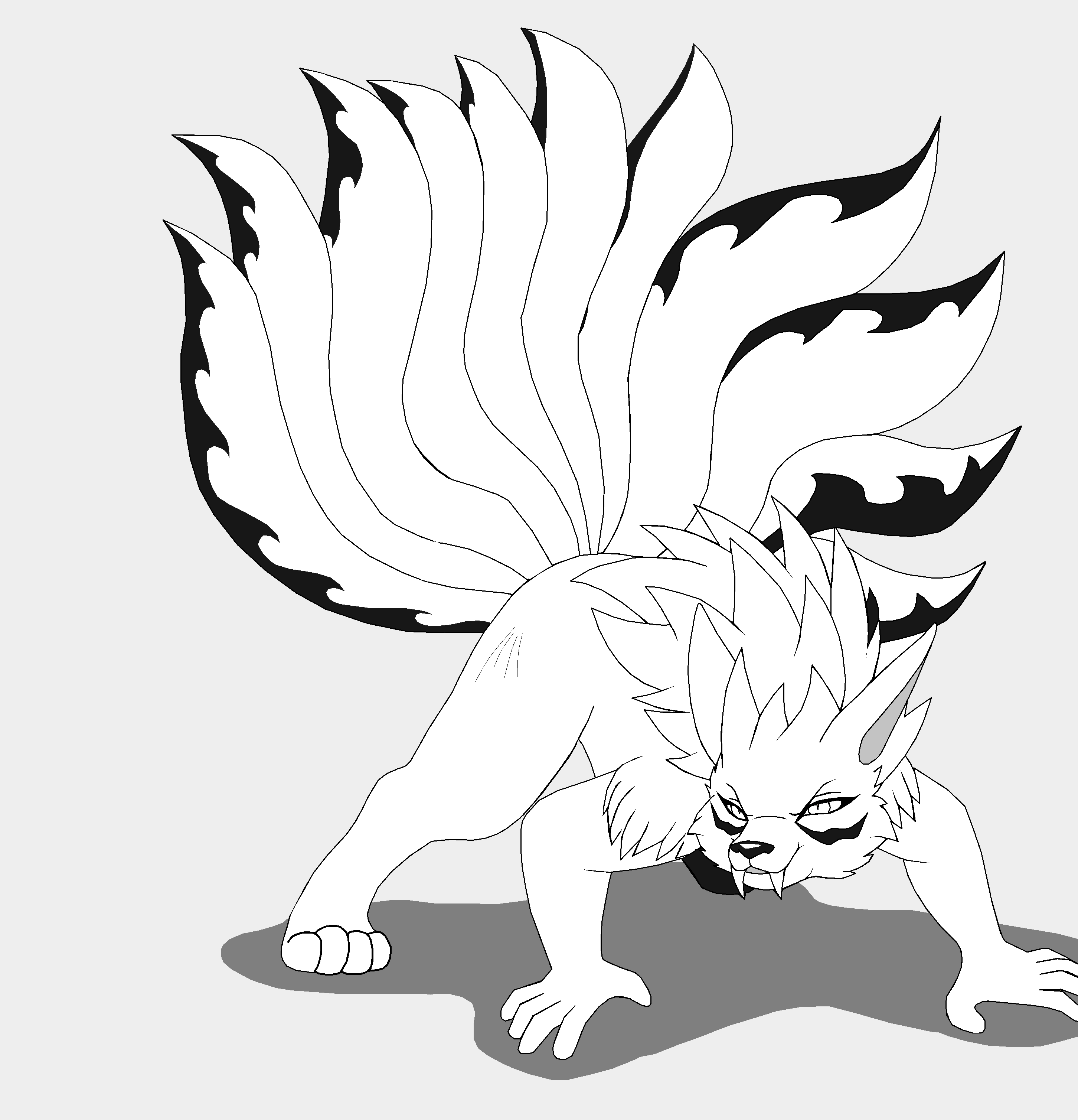 2 tailed beast drawing