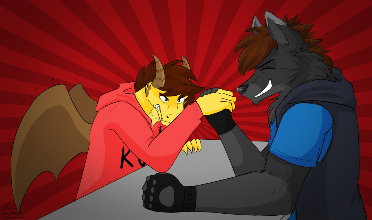 Arm wrestling by SpeedWorker -- Fur Affinity [dot] net