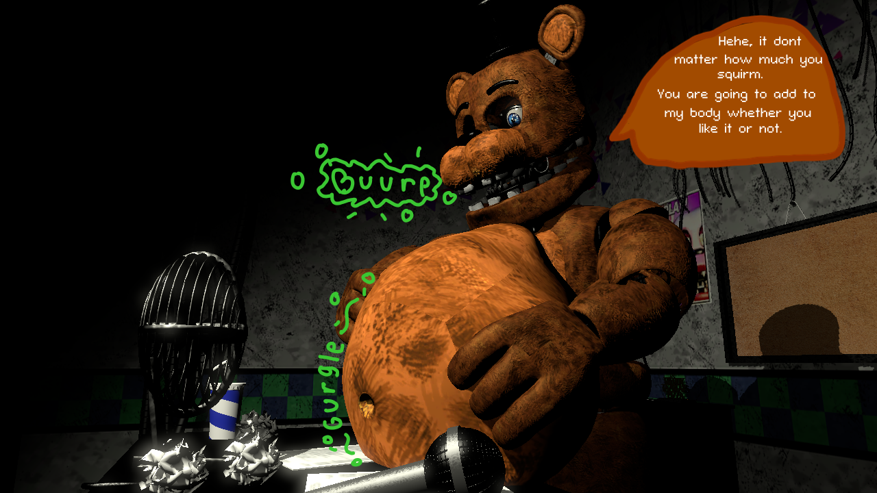 Withered Freddy finally got something thats not pizza >:3 by
