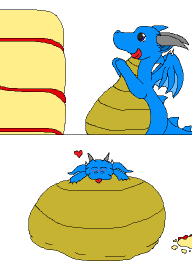 Commission: RoyTheDragon vs. the Spongecake