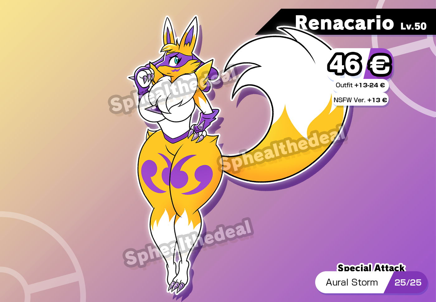 🐱 CLOSED - Lucario x Gatomon FUSION ADOPT by risuchan004 -- Fur