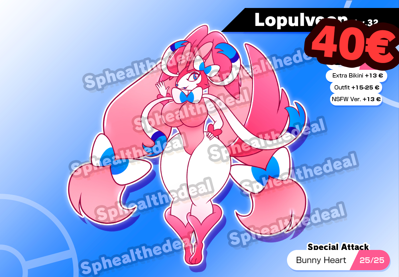 SOLD] Lopunny x Sylveon Fusion ADOPT! by SphealtheDeal -- Fur Affinity  [dot] net