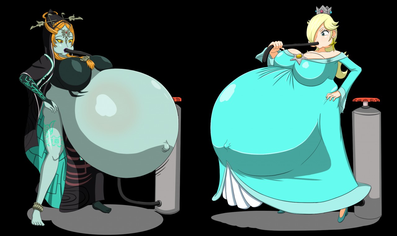 Midna and Rosalina Belly Inflation. 