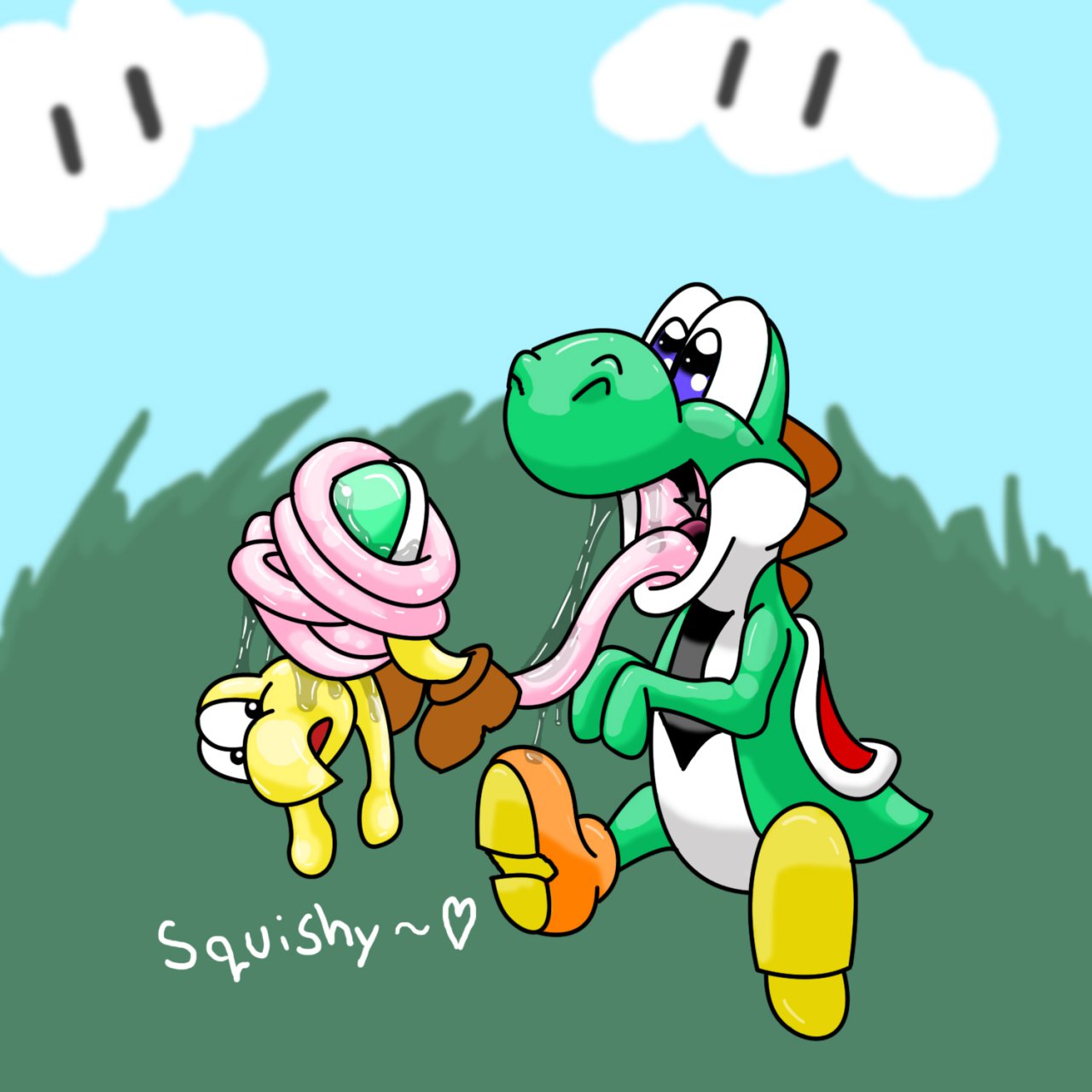 Yoshi and Koopa by SquishyBites -- Fur Affinity [dot] net