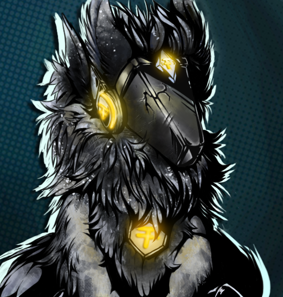 Digital art of a furry protogen