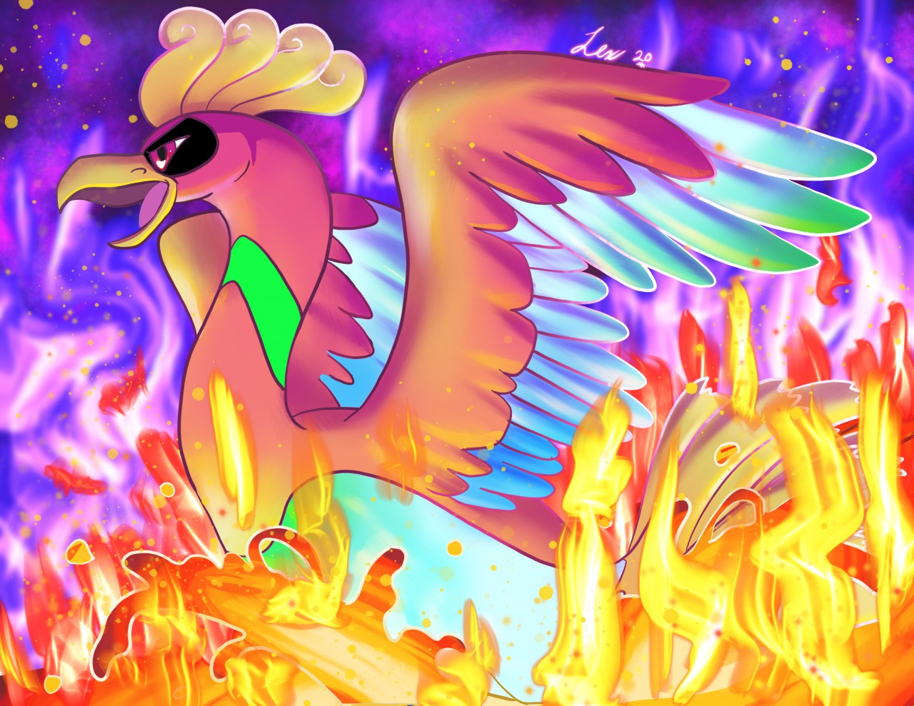 The Rainbow Pokemon - Ho-Oh by satsume-shi on DeviantArt