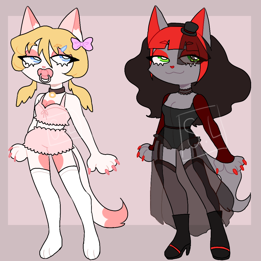 Babycore cat and cabaret goth cat adopts! by Standardlullaby -- Fur  Affinity [dot] net