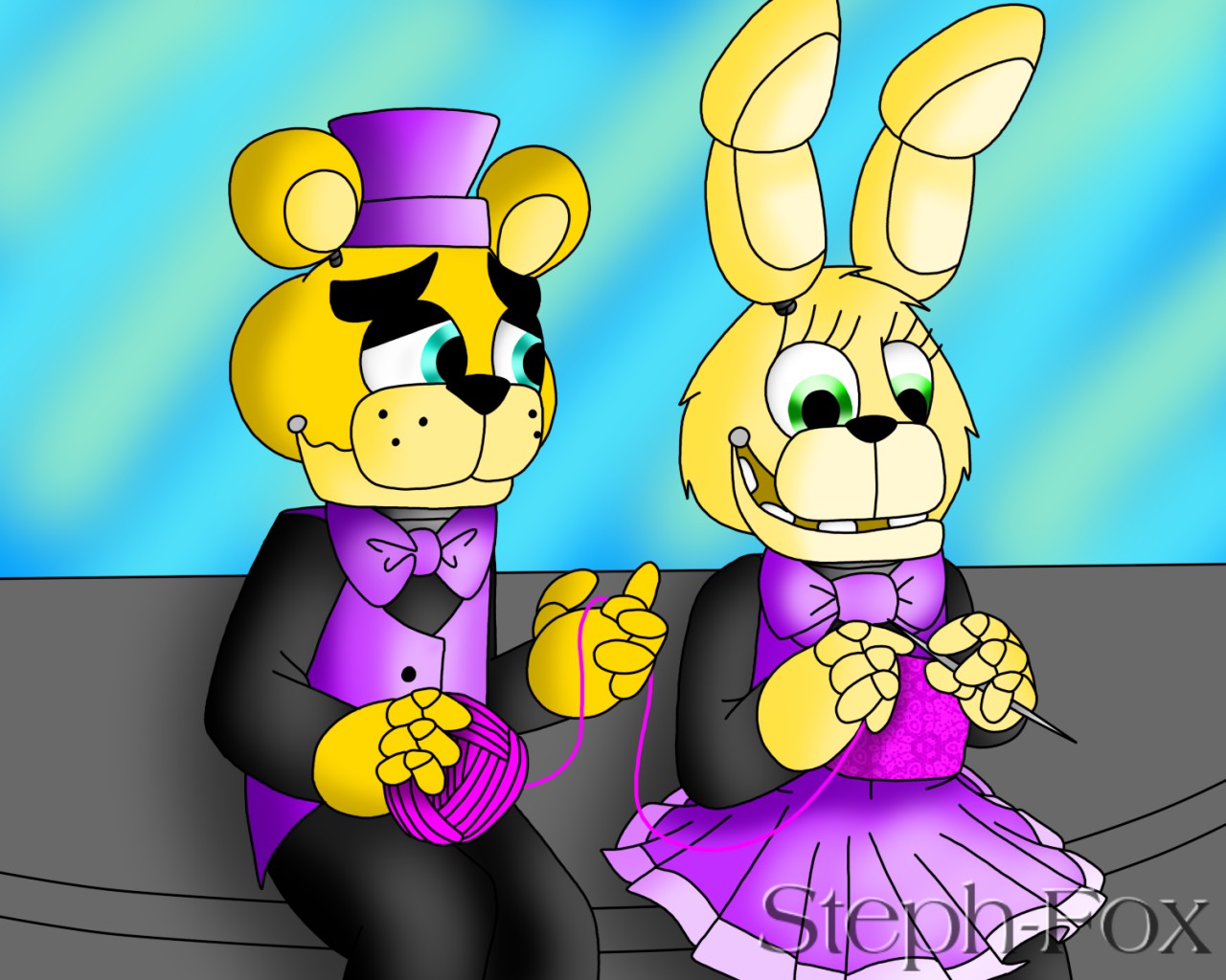 FNaF World - FNaF World Fredbear and Spring-Bonnie