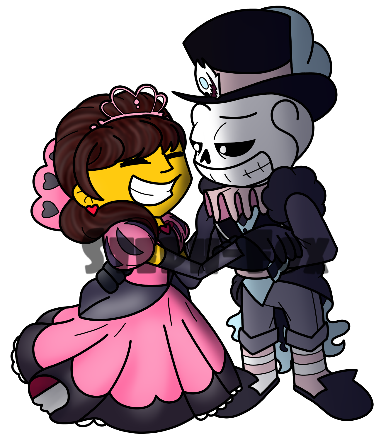 Underkeep Sans x Frisk by StephFox -- Fur Affinity [dot] net