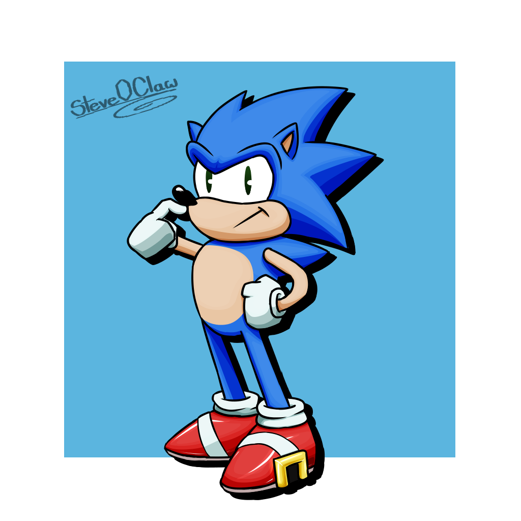 OC] I drew 3d drawing of Sonic the hedgehog again. : r/gaming