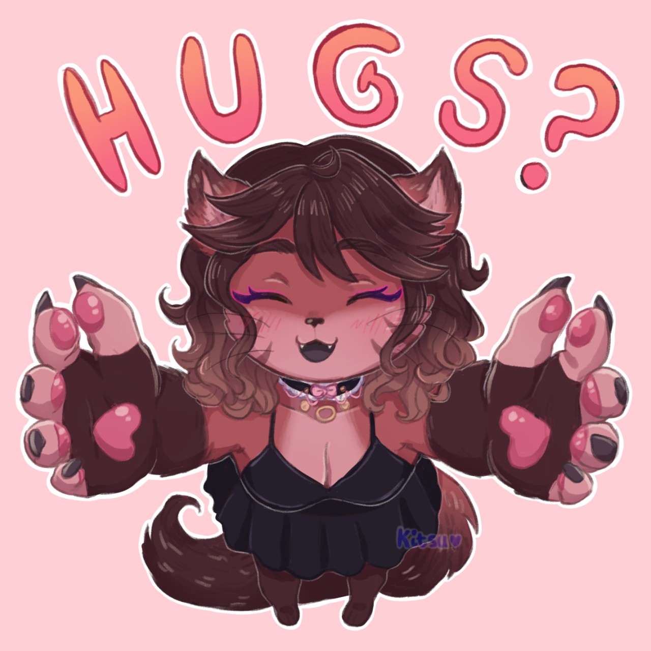 Commissioned Telegram Sticker Pack 1 - Hugs? by Strawbee_fox -- Fur  Affinity [dot] net