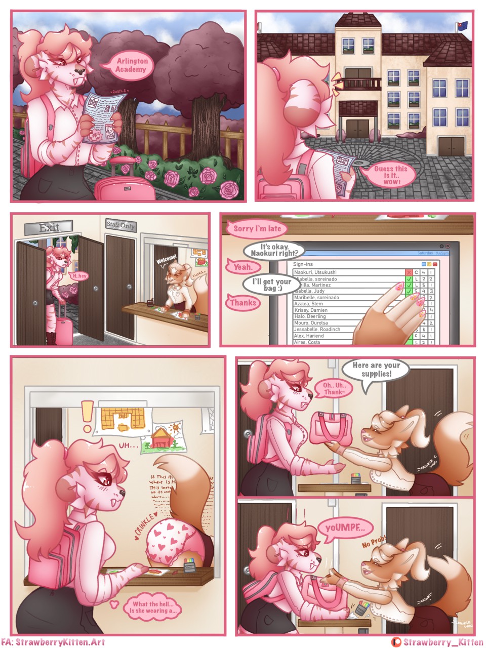 Strawberry Milkshake: Page 1 by StrawberryKitten.Art -- Fur Affinity [dot]  net