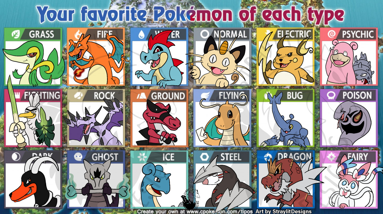 My favorite pokemons of all types.
