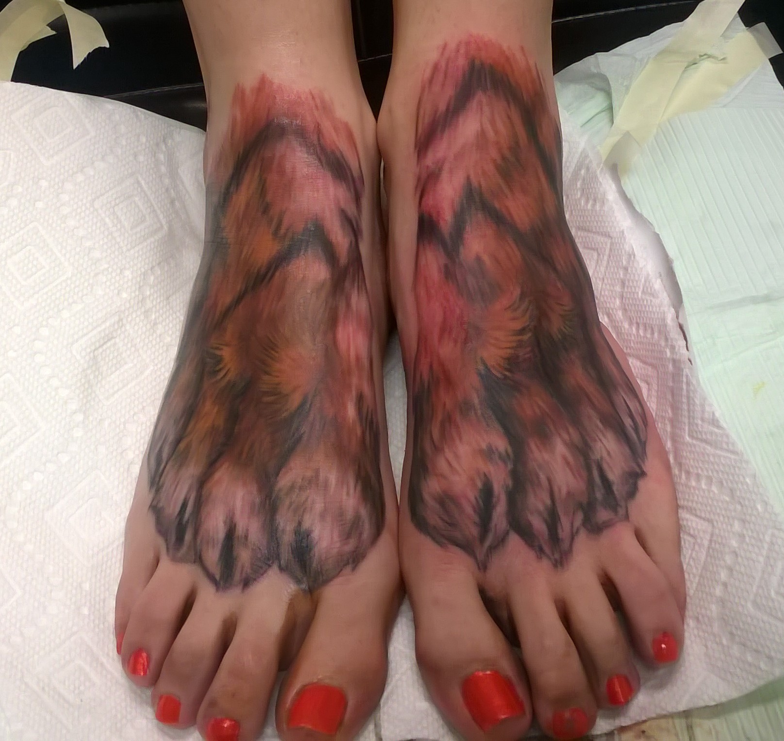 Lucky tiger paw by Anthony Low at Collar City Tattoo in Upstate NY  r tattoos