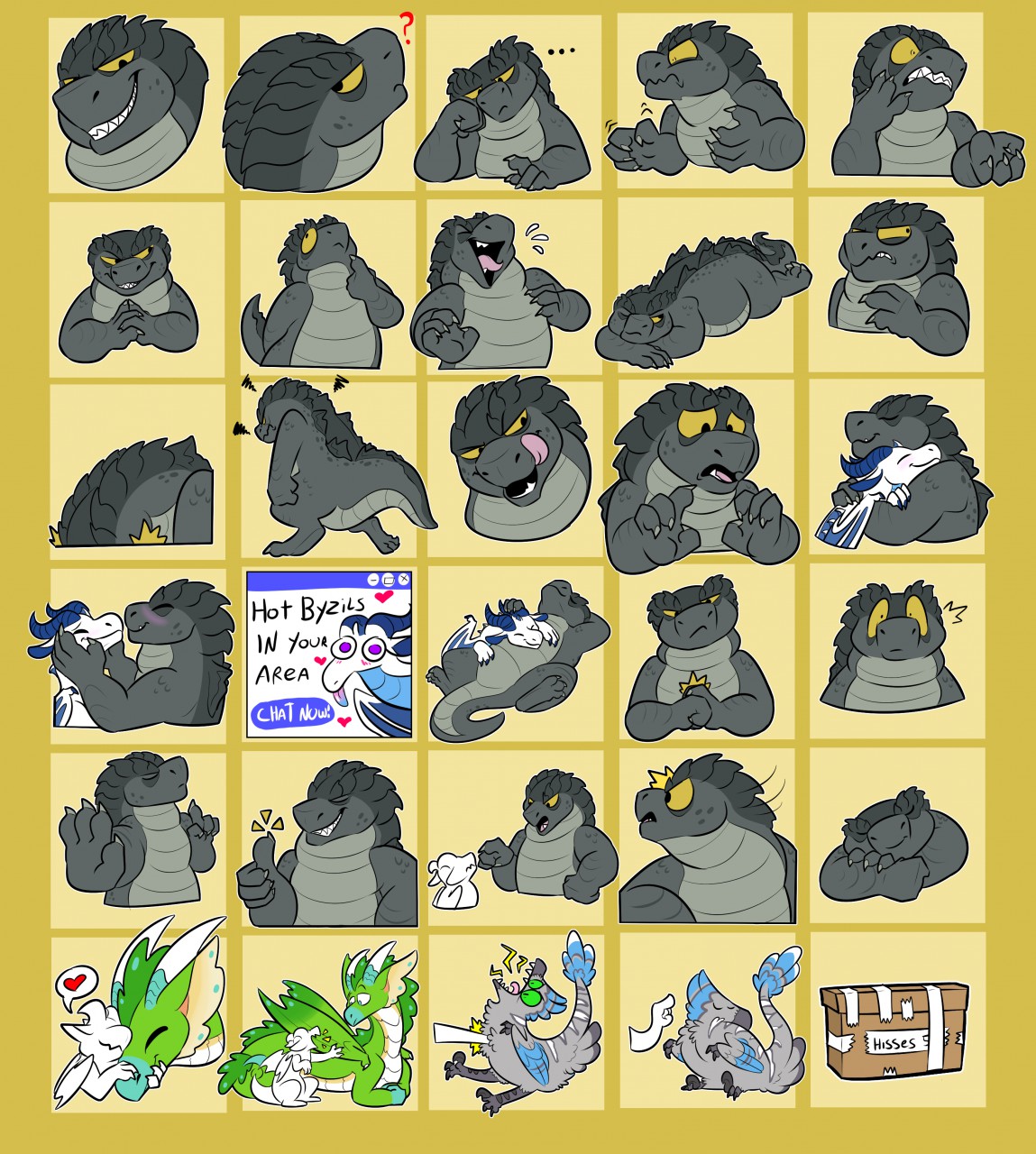 Godzilla stickers by StupidShepherd -- Fur Affinity [dot] net
