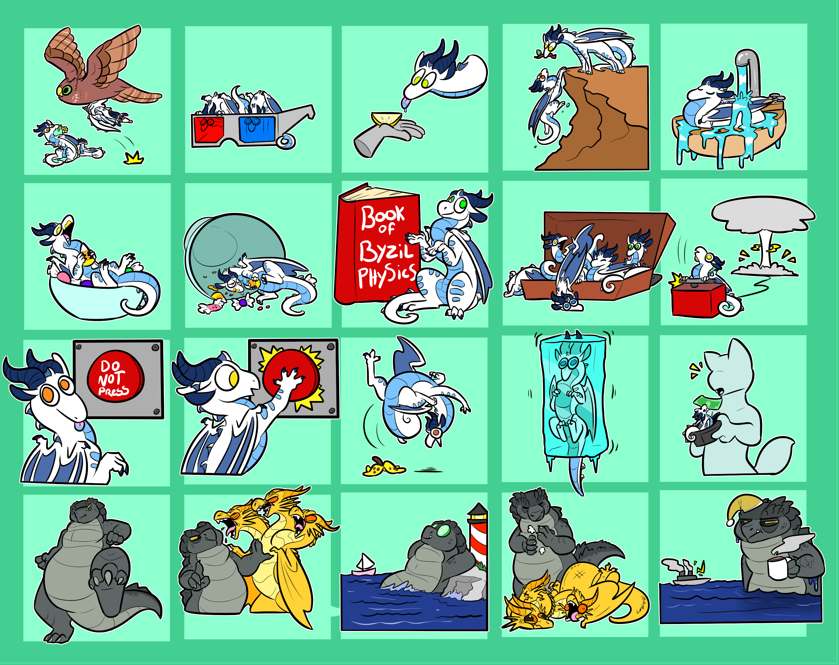 Godzilla stickers by StupidShepherd -- Fur Affinity [dot] net