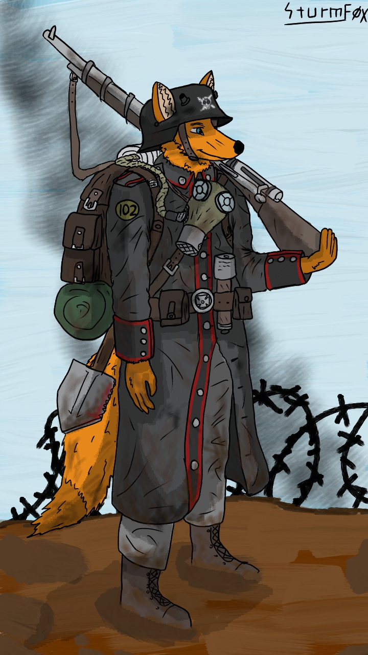 cartoon german soldier with gun