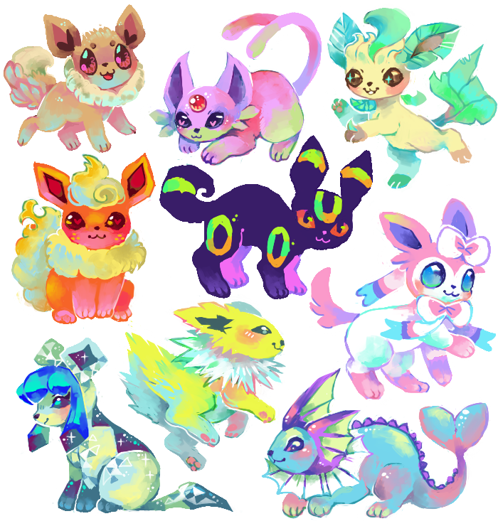 Eeveelutions by LupiArts -- Fur Affinity [dot] net