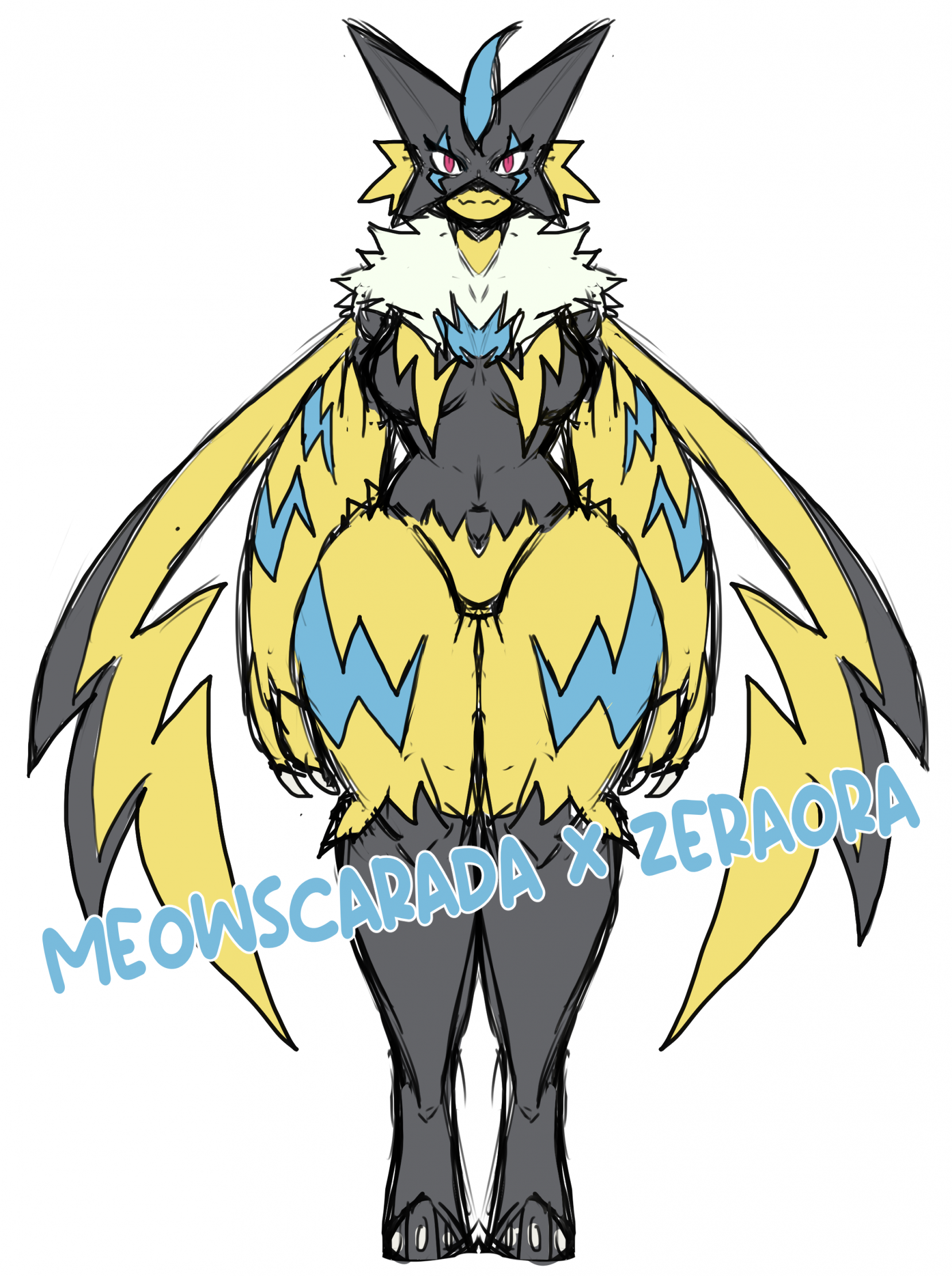 Meowscarada x Slither Wing Adopt [CLOSED] by sunnyvale -- Fur