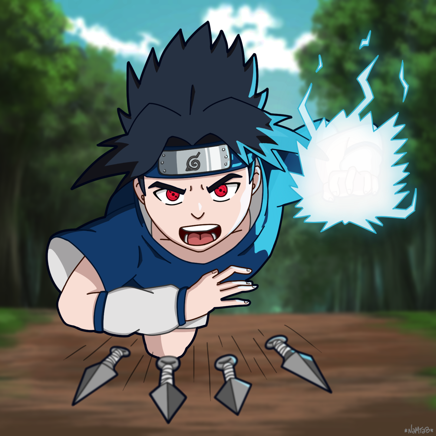 Uchiha Shisui Using Fireball Katon Jutsu GIF