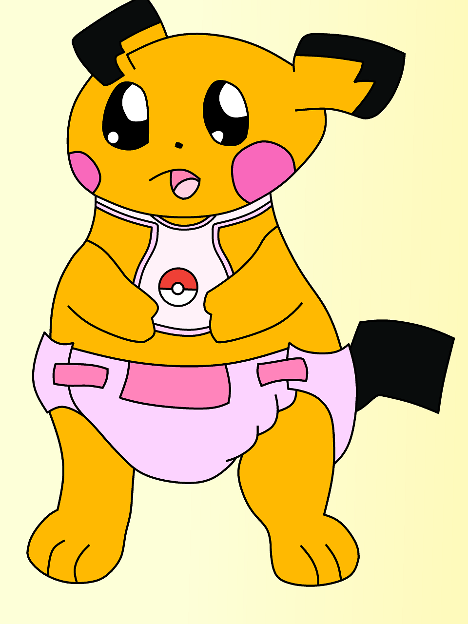 Shiny Pichu With A Cute Diaper And Bib By Sweetielover Fur Affinity Dot Net