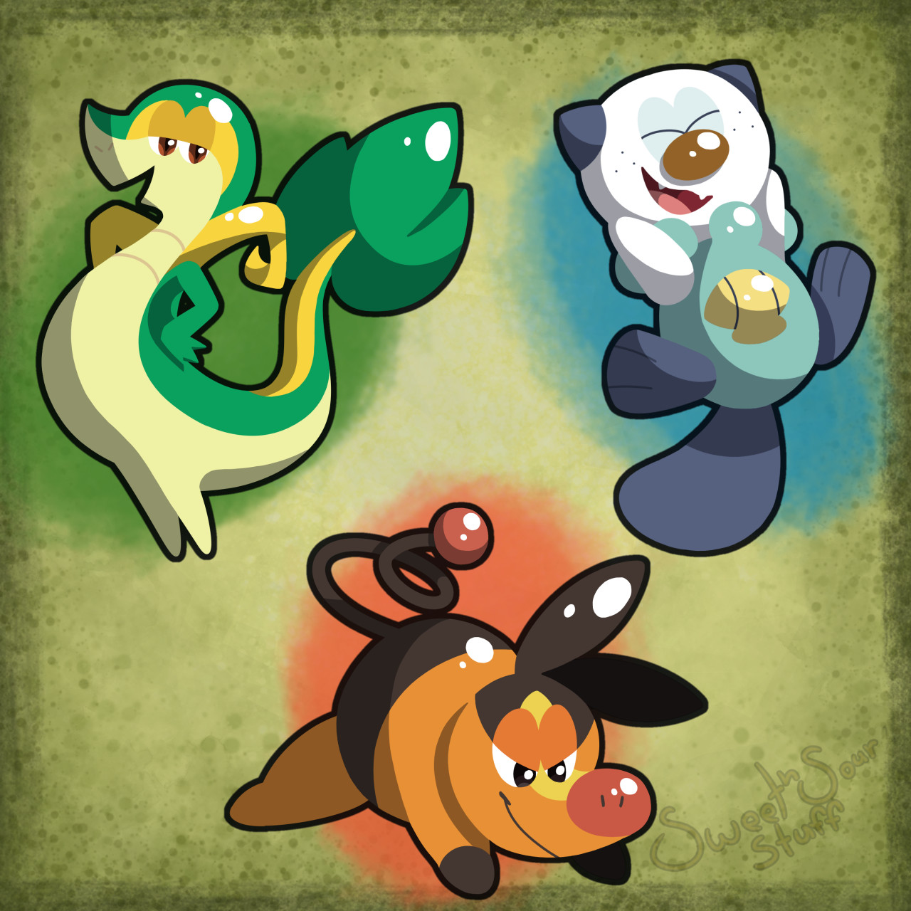 Unova Starters by SweetNSourStuff -- Fur Affinity [dot] net