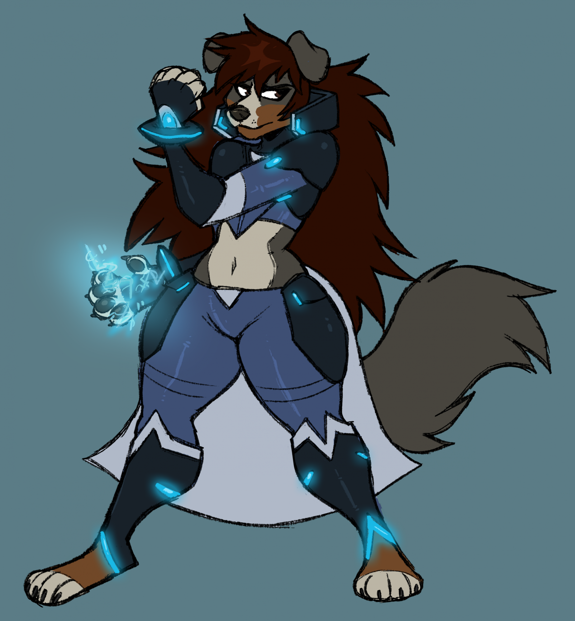 Armed Blue Doggily [art by The_Tuna_Fish]