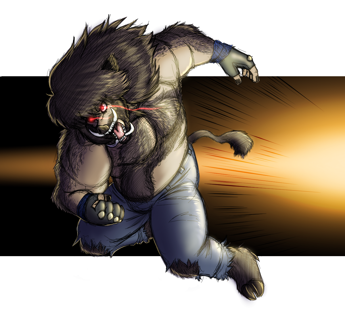 Wild Shoulder Tackle!! by SyntaxGamma -- Fur Affinity [dot] net