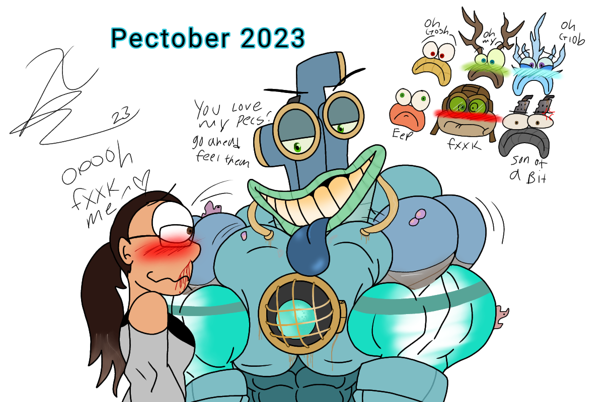 Water Wubbox pecs (pectober 2023) by Tacklebuffbot -- Fur Affinity