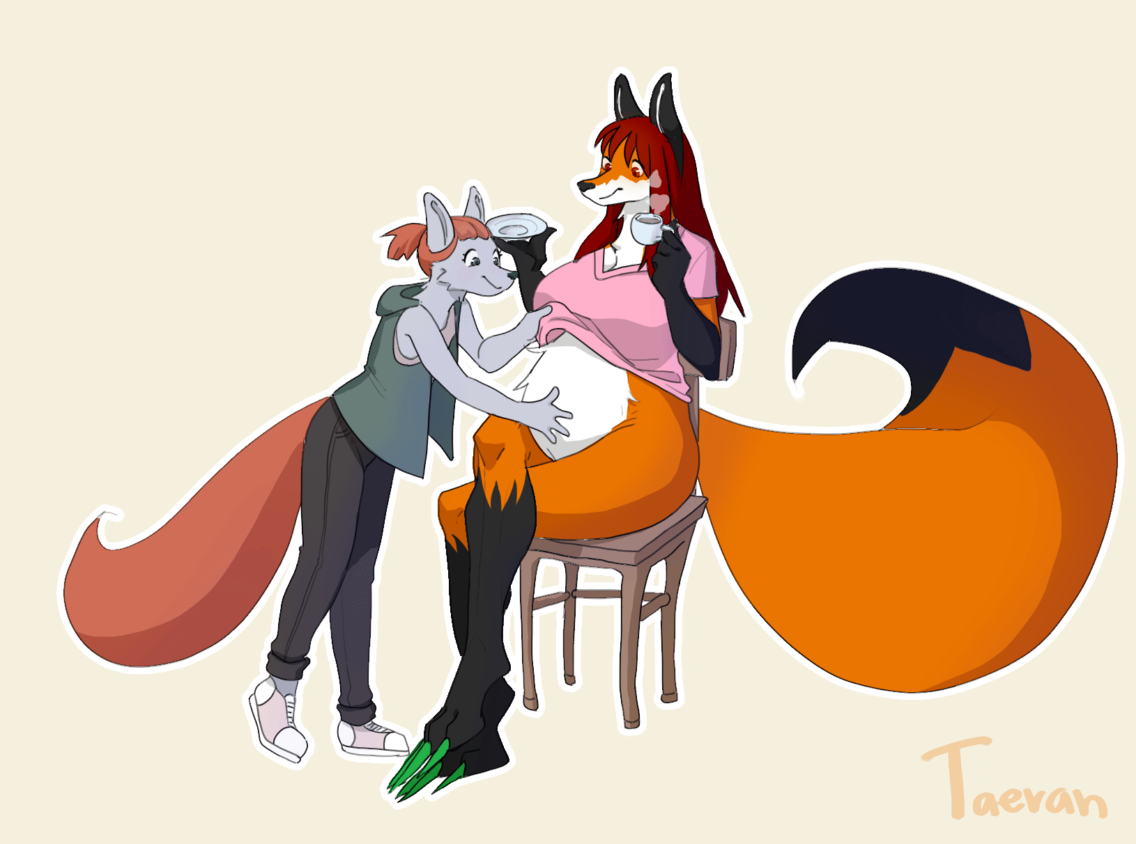 animation] belly stroking [Trade] by Taeran -- Fur Affinity [dot] net