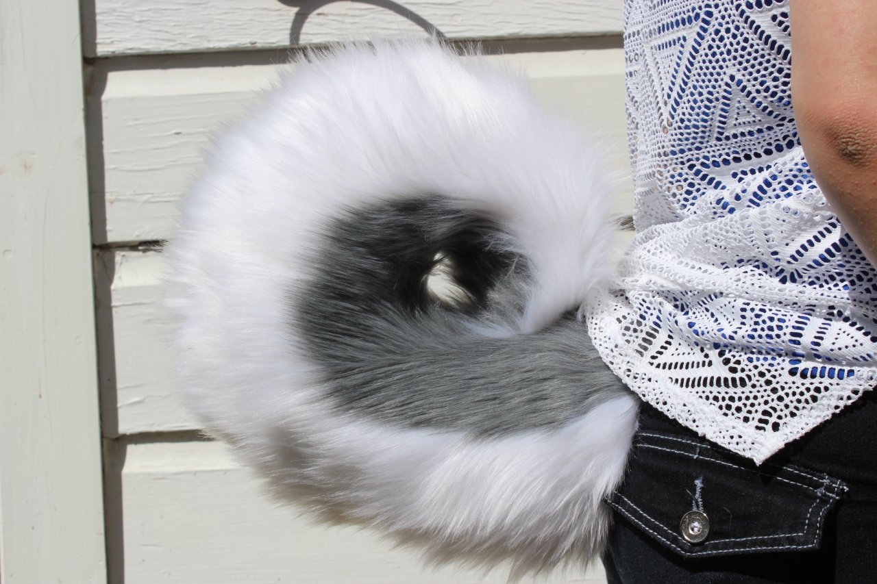 Grey husky fashion fursuit tail