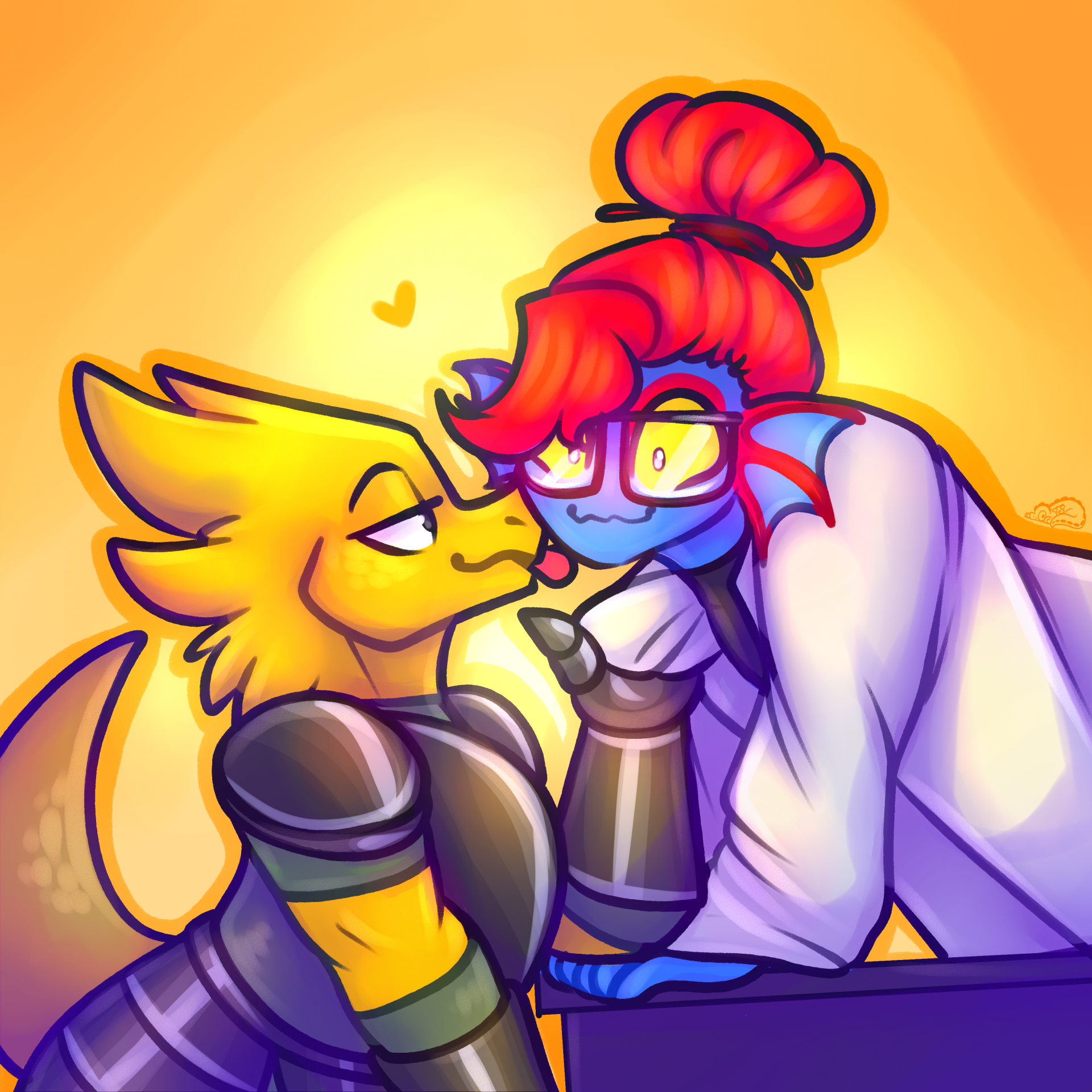 Alphys and Undyne) by TainderStorm -- Fur Affinity [dot] net