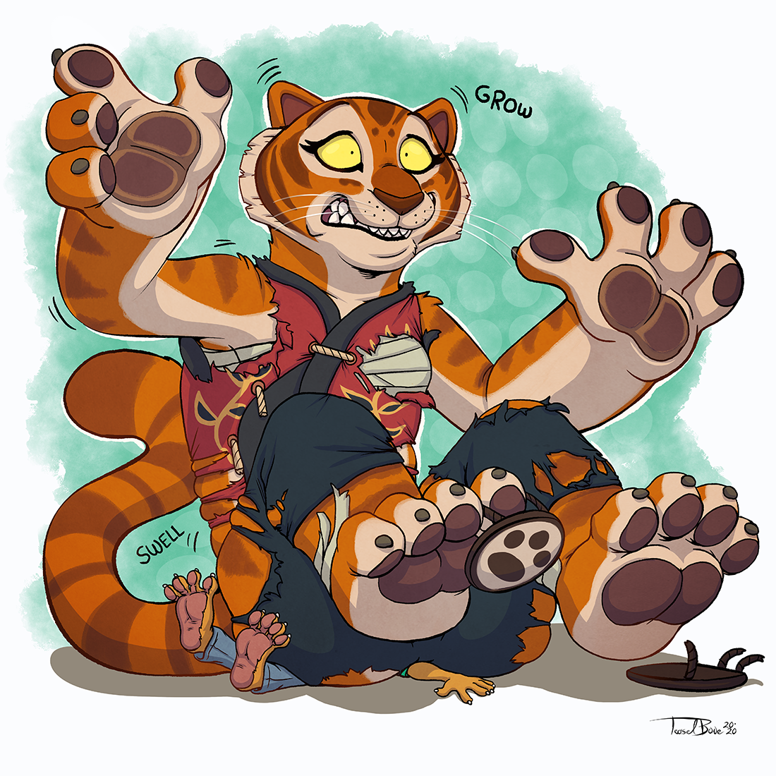 Cel Coloring Commission Swelling Tigress By Teaselbone Fur Affinity Dot Net