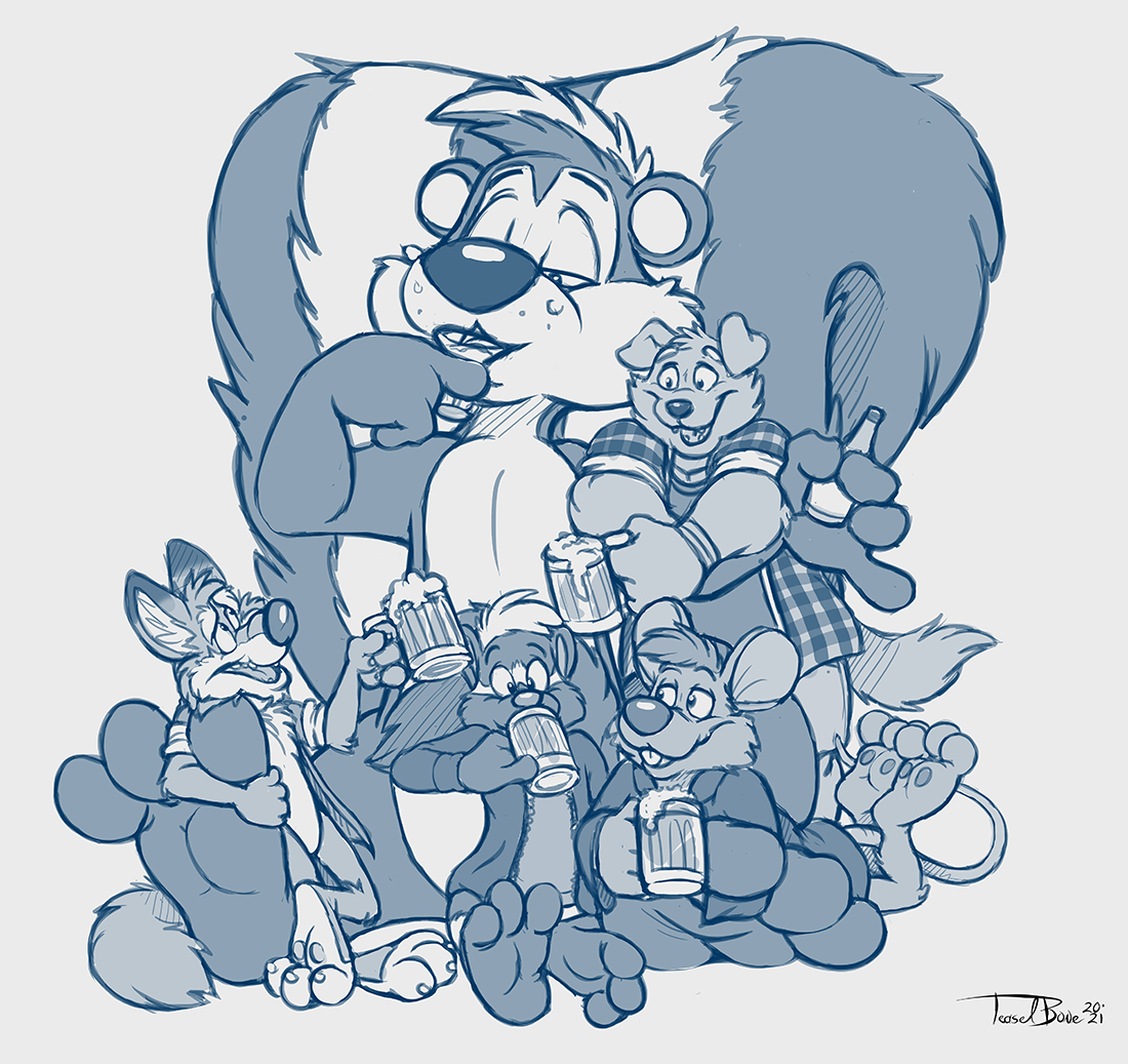 Drinking Group by teaselbone -- Fur Affinity [dot] net