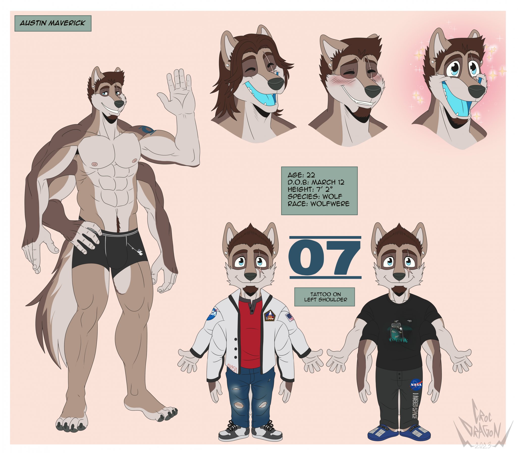 Partial Ref: Austin (Updated) by TechKitsune -- Fur Affinity [dot] net