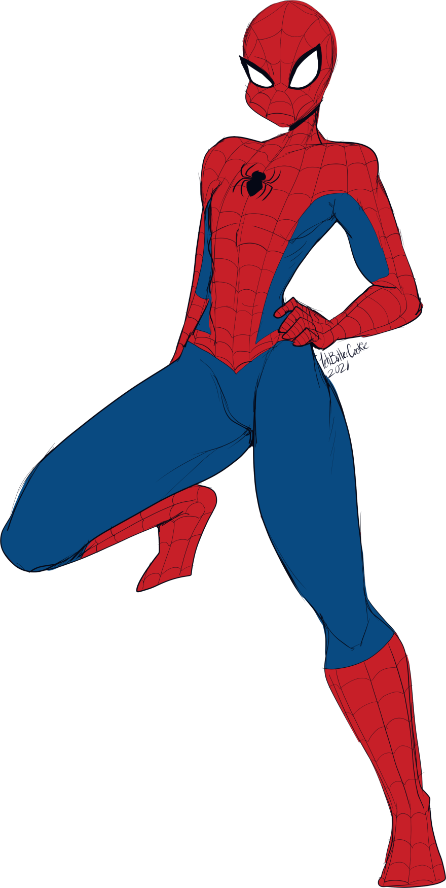 Spiderman Sketch [flat color] by TehButterCookie -- Fur Affinity [dot] net