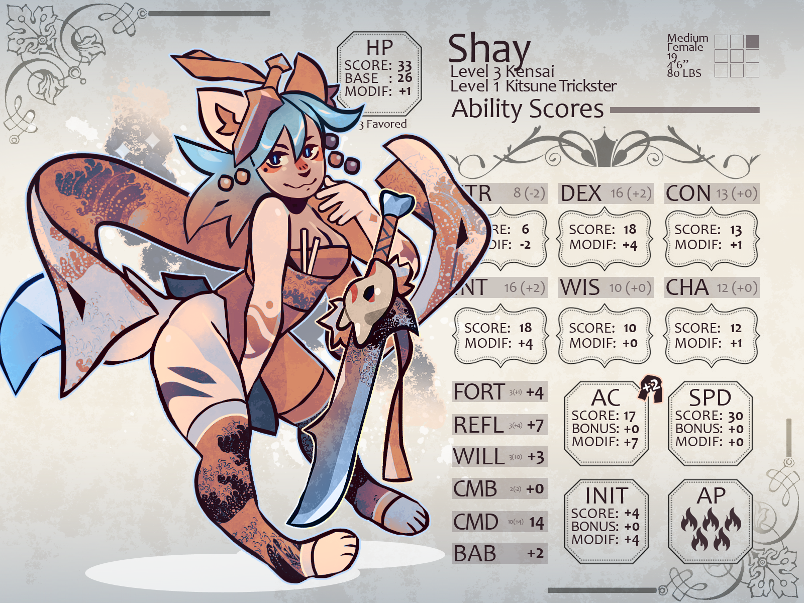 Pathfinder Kitsune Shay By Tehweenus Fur Affinity Dot Net