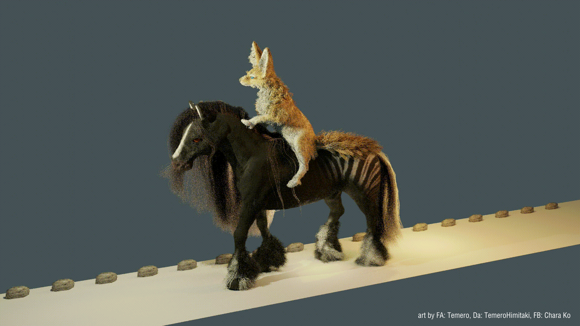 3D animation, fennec fox horse ride! by Temero -- Fur Affinity [dot] net