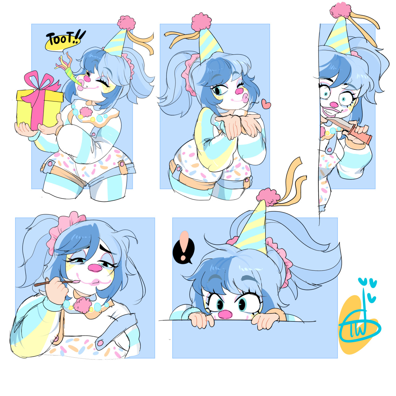 telegram clown bb stickers! comm by TemporaryWizard -- Fur Affinity [dot]  net