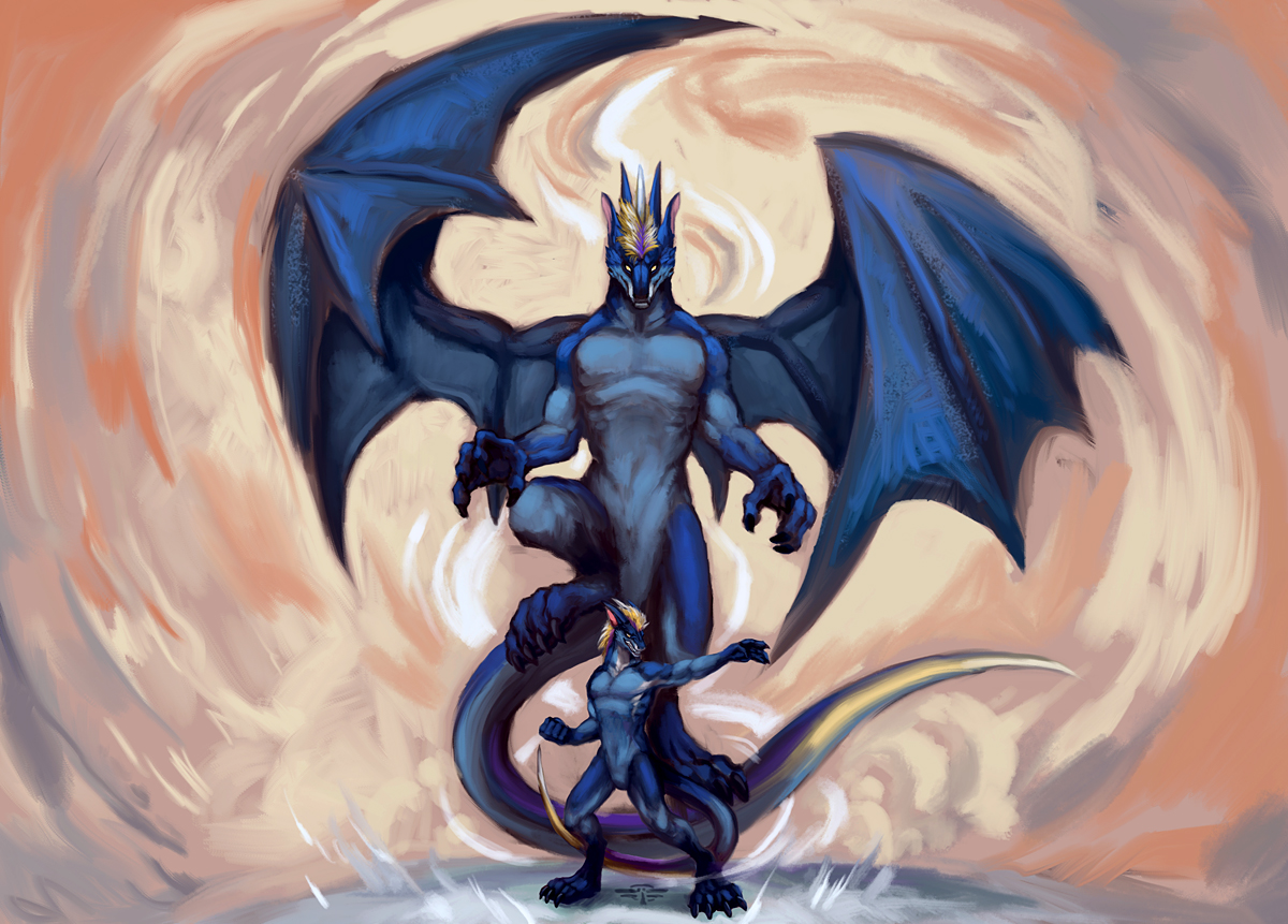 Фурри дракон синий