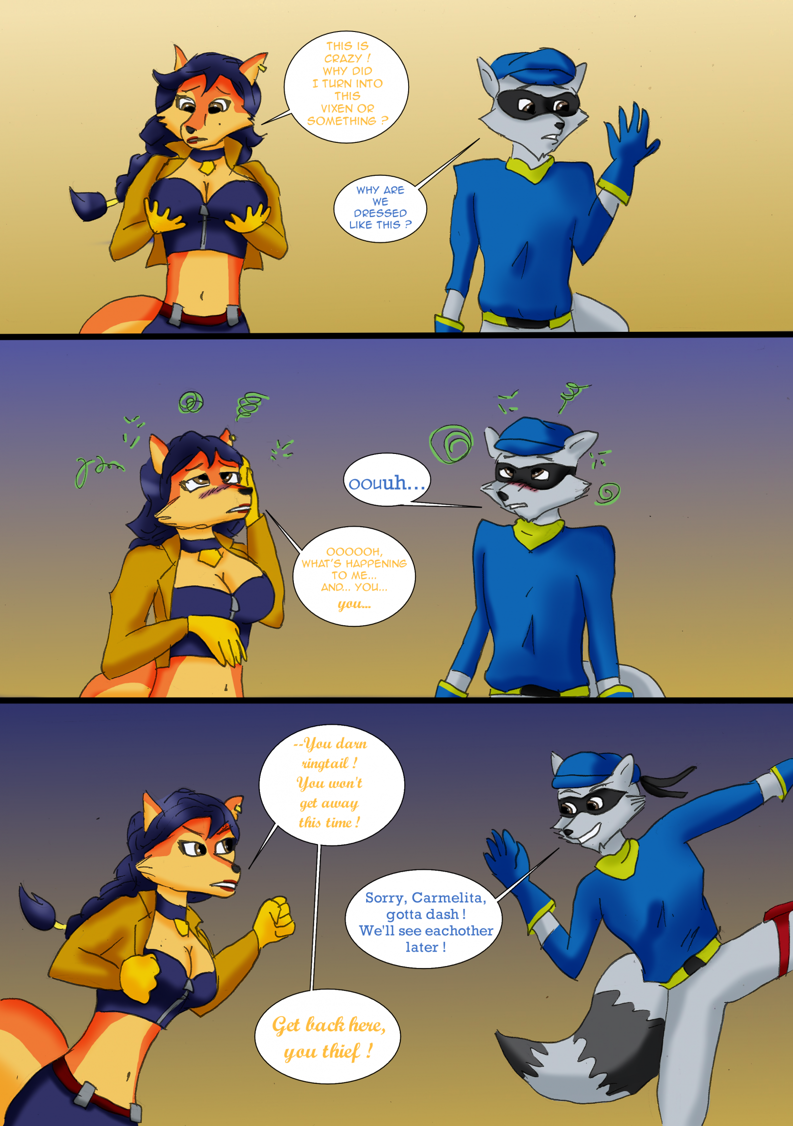 Smooth Racoon - Sly Cooper/Carmelita Fox TF TG 5/6 by tf-plaza